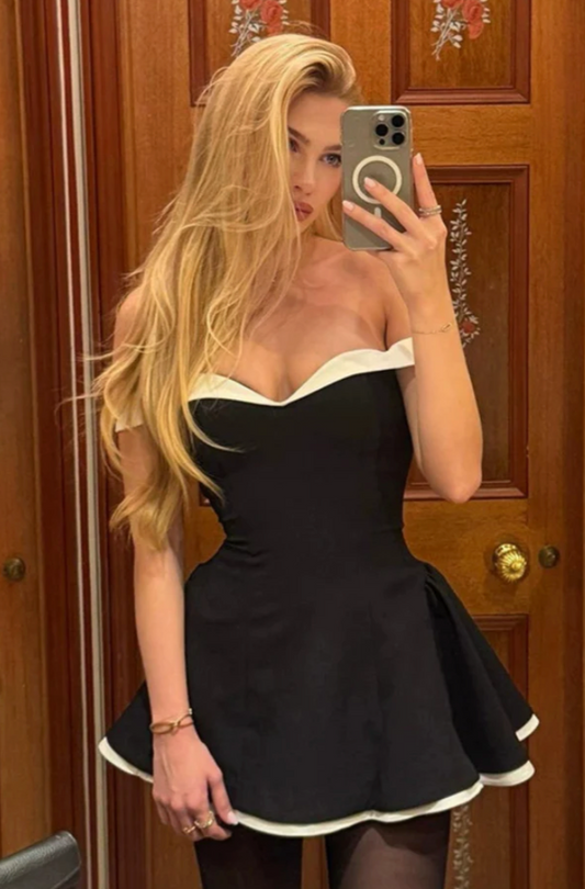 Moonlit Bardot Mini Dress