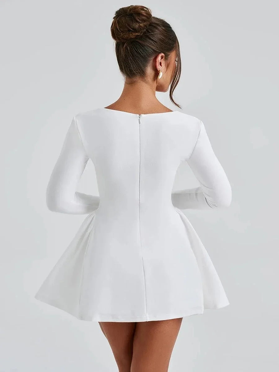 CurveMuse Ruched Mini Dress