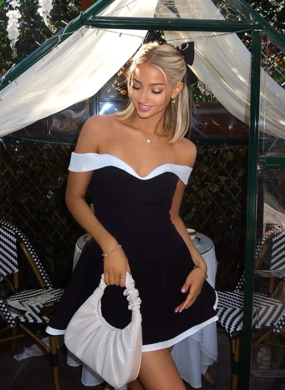 Moonlit Bardot Mini Dress